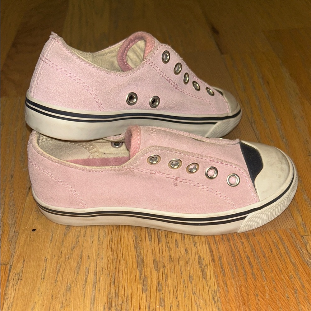 Lands' End Pink and White Slip-On Sneakers